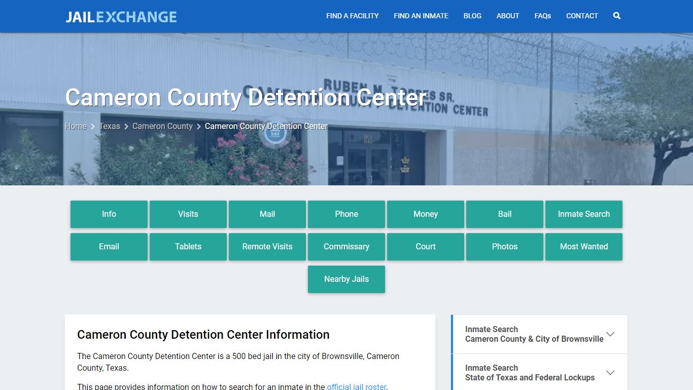 Cameron County Detention Center, TX Inmate Search, Information